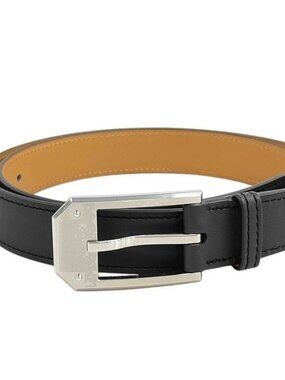 Hermes Belt Andy 26 Blue Indigo Gold Leather Silver